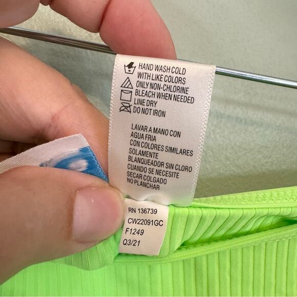 California Waves Junior's Green Ribbed Tie Slit Sarong Skirt Cover-Up Large NWT - Picture 3 of 8